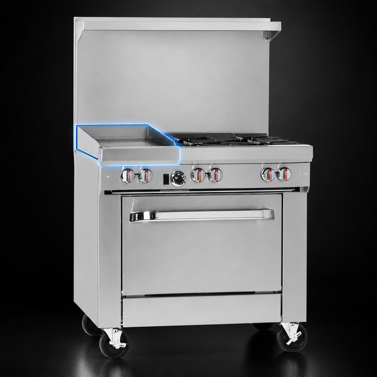 Product image #4 for Southbend S-Series 36-Inch Gas Restaurant Range with 4 Open Burners, 12-Inch Griddle and Convection Oven