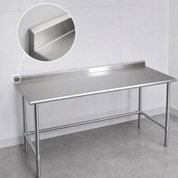 Product image #4 for Eagle Spec-Master 108-Inch x 24-Inch Stainless Steel Work Table with Rear Upturn and Open Tubular Base