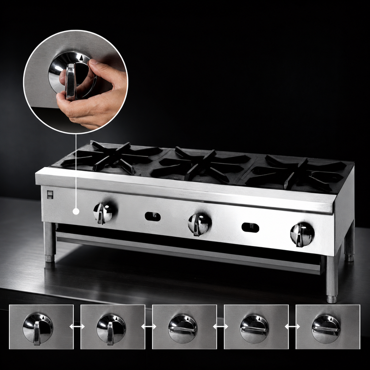 Product image #4 for Supreme 60-Inch Countertop Gas Hot Plate with 10 Open Burners