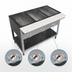 Thumbnail image #5 for BK Resources ST-3 3-Pan Electric Open Well Steam Table with Open Shelf Base and Cutting Board Shelf