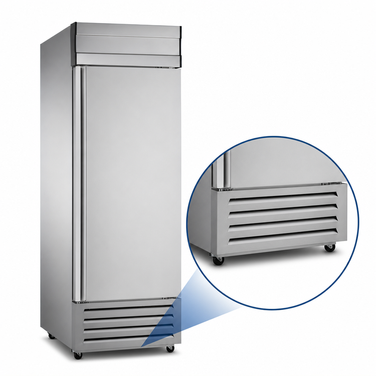 Product image #4 for Maxx Cold V-Series 27-Inch Wide 1-Section Reach-In Freezer, 19 Cu. Ft., Solid Hinged Door, Bottom-Mount Self-Contained Refrigeration