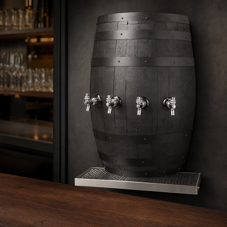 Product image #4 for Glastender Wood Barrel Wall-Mount Glycol-Cooled Draft Dispensing Tower with 4 Faucets