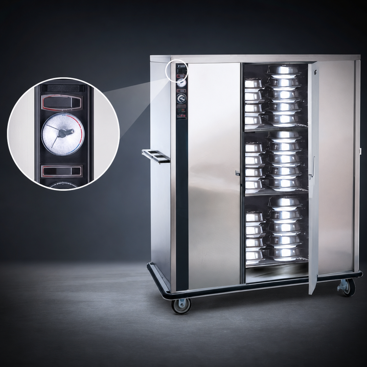 Product image #5 for FWE P-Series P-180-XL Mobile Electric Banquet Cart Holding Cabinet, 150-180 Covered Plate Capacity