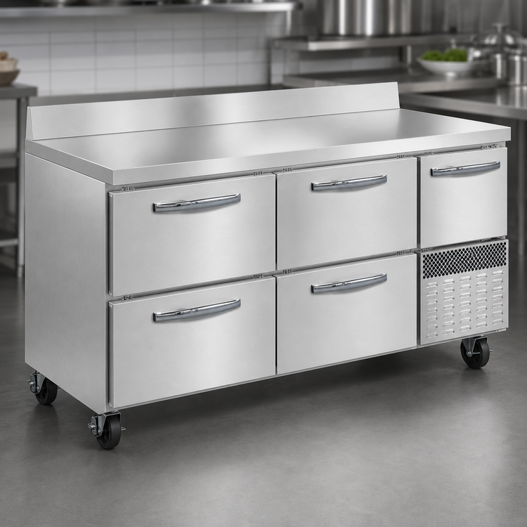 Product image #4 for Continental Refrigerator FA68NBS-D 68" Worktop Freezer Base with Drawers and Door