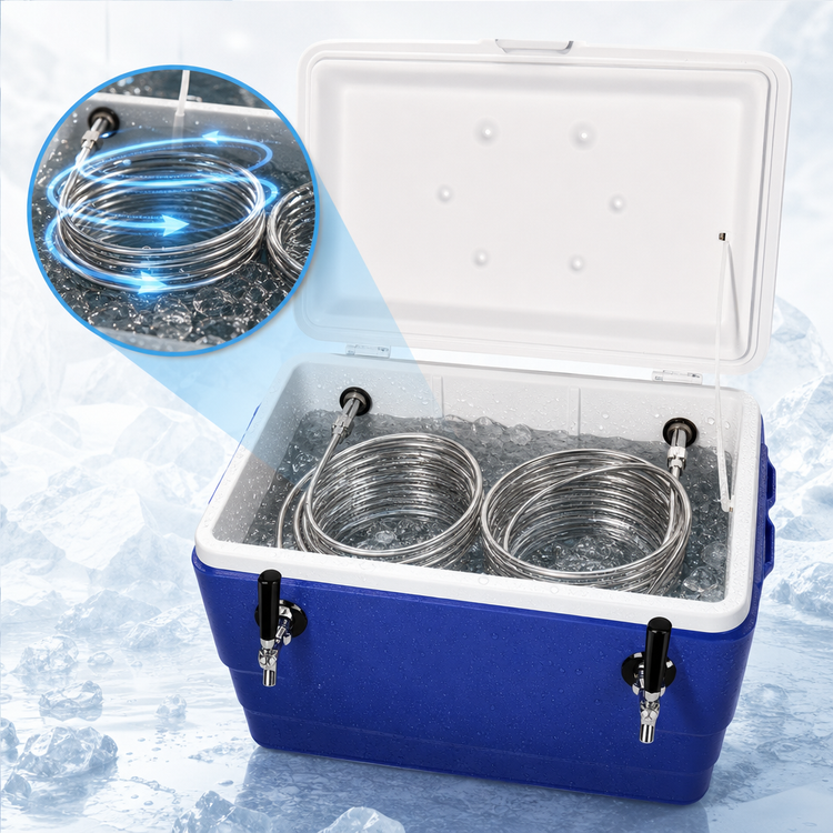 Product image #4 for Micro Matic USA 48 Quart Ice Chest Coil Cooler with 2 Faucets, Blue