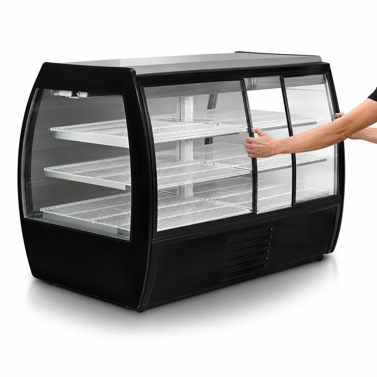 Product image #4 for Fogel Mirage Series Full Service Curved Glass Refrigerated Deli Service Case, 48-1/2 Inch