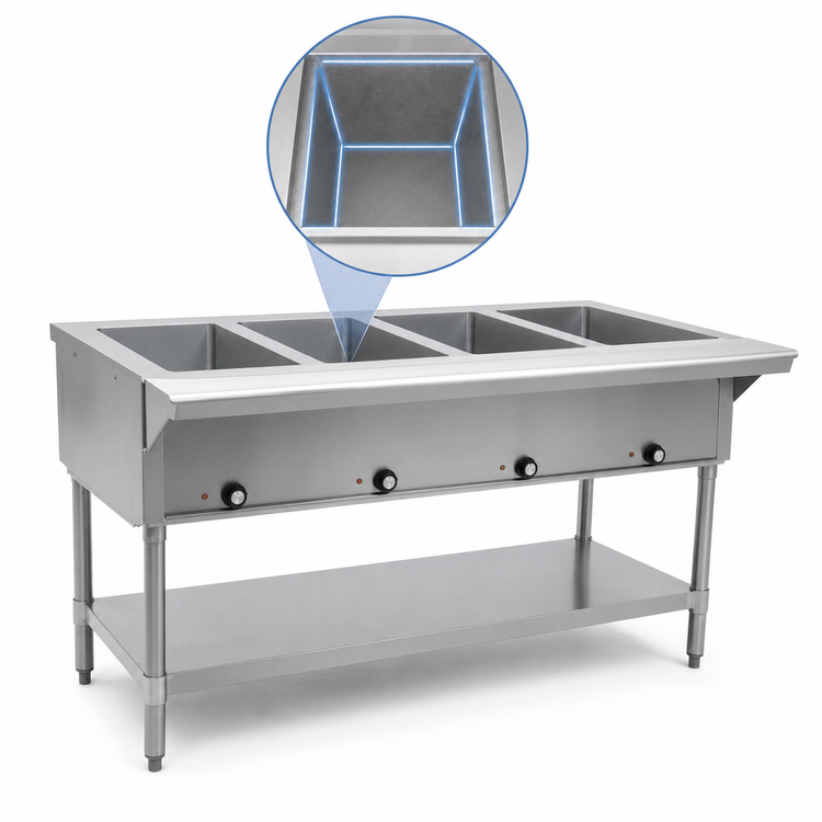 Product image #4 for Eagle Group 4-Well Electric Open Base Hot Food Table, 63-1/2 Inch Wide, 208V, 3-Phase