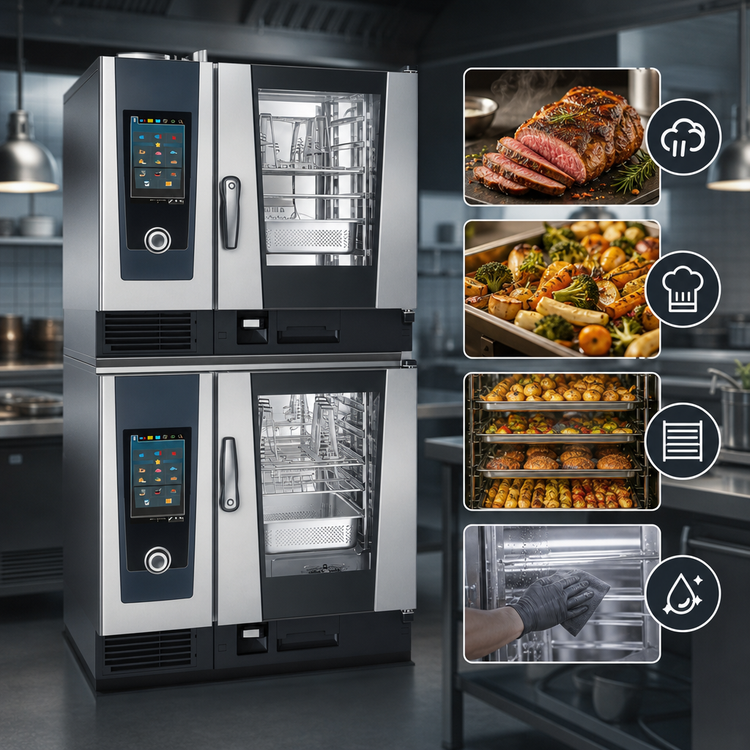 Product image #4 for RATIONAL iCombi Pro Double-Stack 6 Half-Size Electric Combi Oven System, 208/240V, 1-Phase