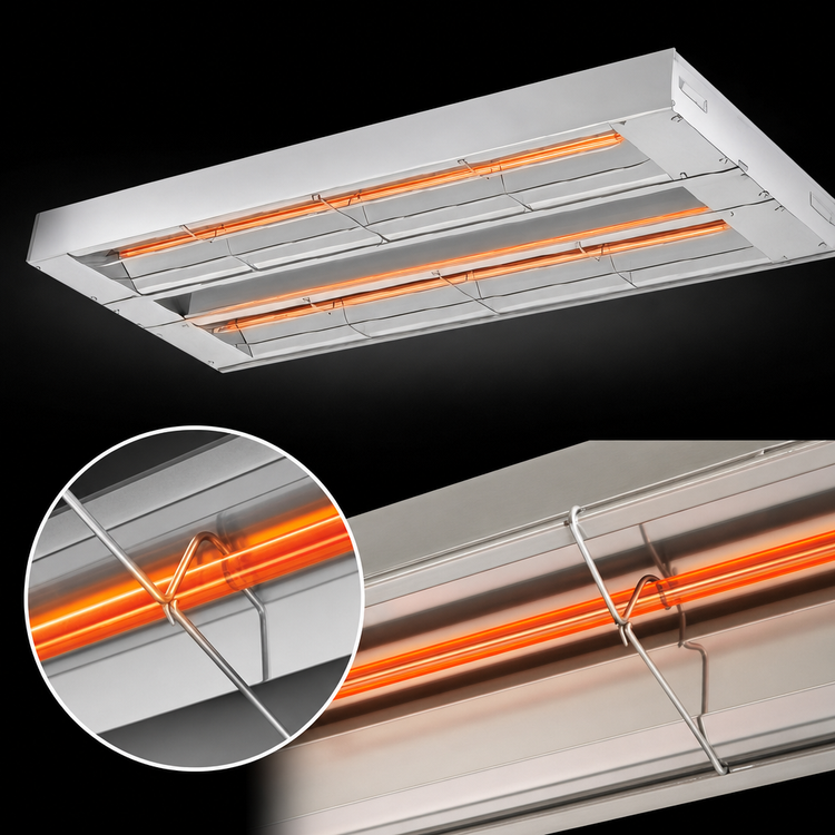 Product image #4 for Hatco Glo-Ray® Double Unlighted Infrared Strip Heater, 66-Inch Wide, 3120 Watts, Aluminum