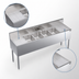 Thumbnail image #4 for Krowne Royal Series Four-Compartment Stainless Steel Underbar Sink Unit with Left and Right Drainboards and Faucet, 72 Inch