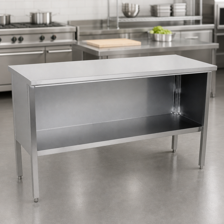 Product image #4 for John Boos EBOS4-3060 Open Front Enclosed Base Stainless Steel Work Table, 60 x 30 Inch, 14 Gauge