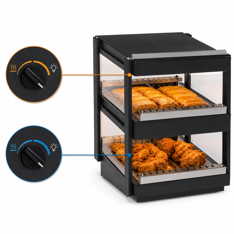 Product image #4 for Nemco 30-Inch Countertop Heated Shelf Merchandiser with Dual Slanted Shelves