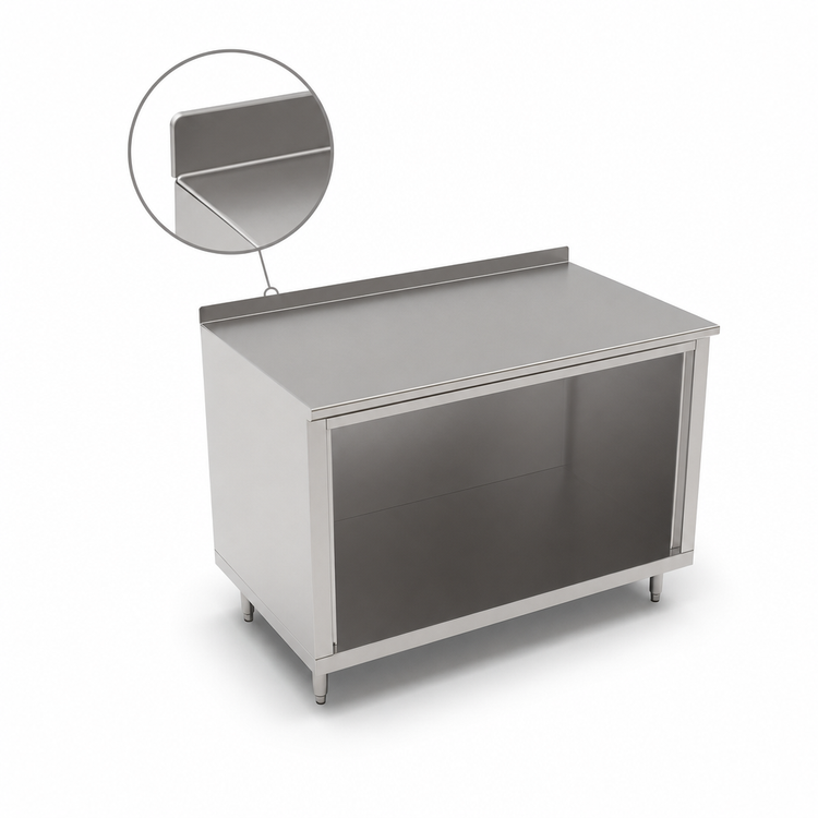 Product image #4 for John Boos 72" x 24" Stainless Steel Open-Front Modular Base Work Table with 1-1/2" Rear Riser