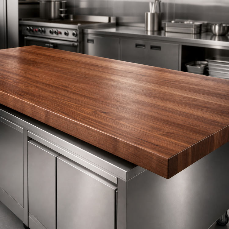 Product image #4 for John Boos Boos Block American Black Walnut Edge Grain Kitchen Countertop, 108 x 30 x 2-1/4 Inch Thick