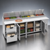 Thumbnail image #4 for Beverage-Air DPD119HC-2 119-Inch Four-Section Pizza Top Refrigerated Prep Table with 2 Drawers and 3 Doors