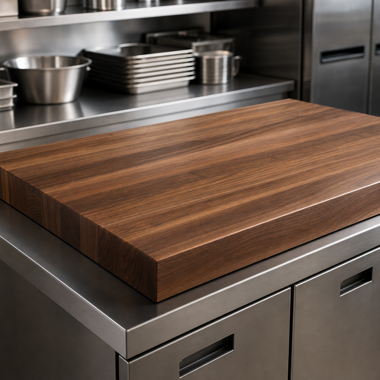Product image #4 for John Boos Boos Block 48 Inch x 30 Inch Full-Length Edge Grain American Black Walnut Kitchen Countertop, 3 Inch Thick, Varnique Finish