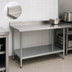 Thumbnail image #4 for Eagle Group BlendPort Budget Series 84-Inch x 30-Inch 430 Stainless Steel Work Table with 4-1/2-Inch Backsplash and Galvanized Undershelf