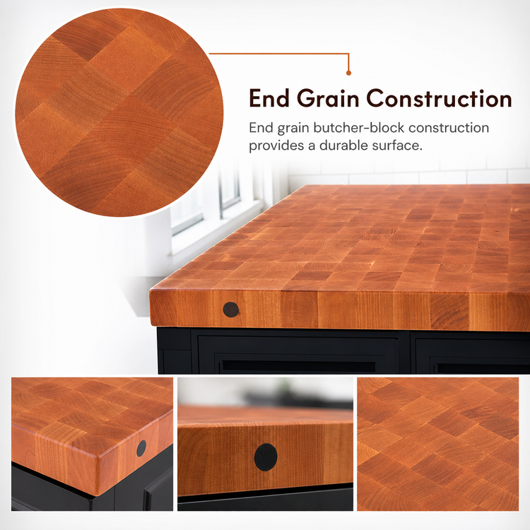 Product image #4 for Boos Block End Grain Cherry Island Countertop, 48 x 25 x 2-1/4 Inch