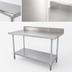 Thumbnail image #4 for Advance Tabco Special Value 84-Inch x 24-Inch 430 Stainless Steel Work Table with 5-Inch Backsplash and Adjustable Undershelf