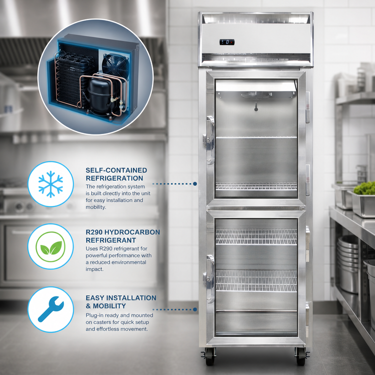 Product image #4 for Continental Refrigerator 1FNSAGDHD One-Section Display Freezer with Narrow Half Glass Doors