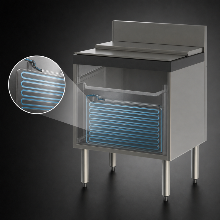 Product image #4 for Perlick Top Shelf TS Series 30-Inch Extra Capacity Underbar Ice Bin/Cocktail Unit with 10-Circuit Cold Plate