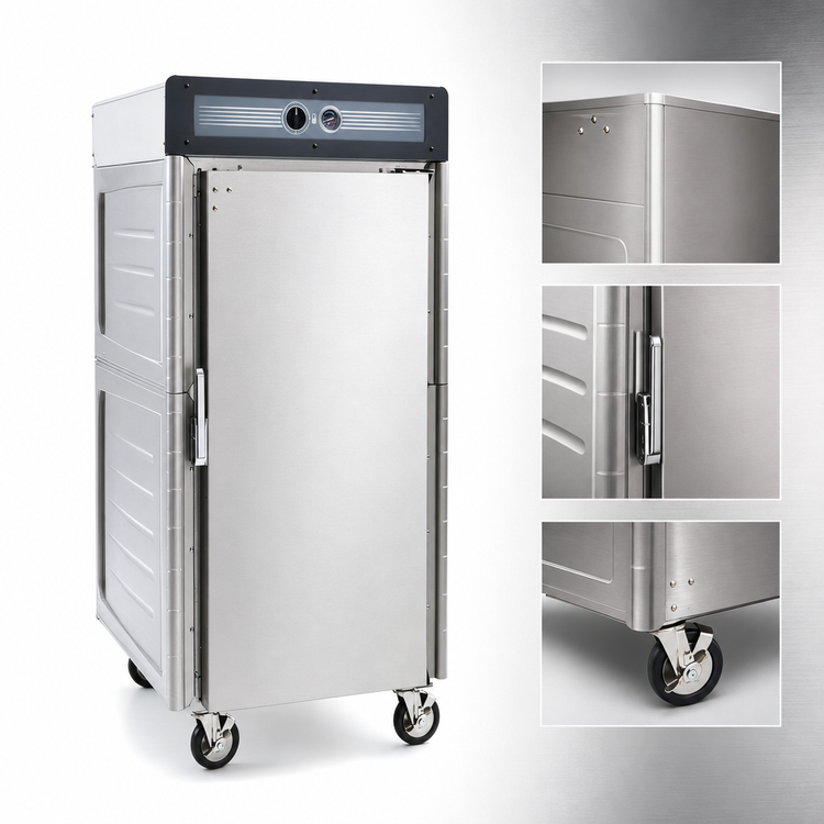 Product image #4 for Metro C5 4 Series Insulation Armour Plus 5/6 Height Mobile Heated Holding Cabinet, Solid Door, Lip Load Slides, 29 Pan Capacity