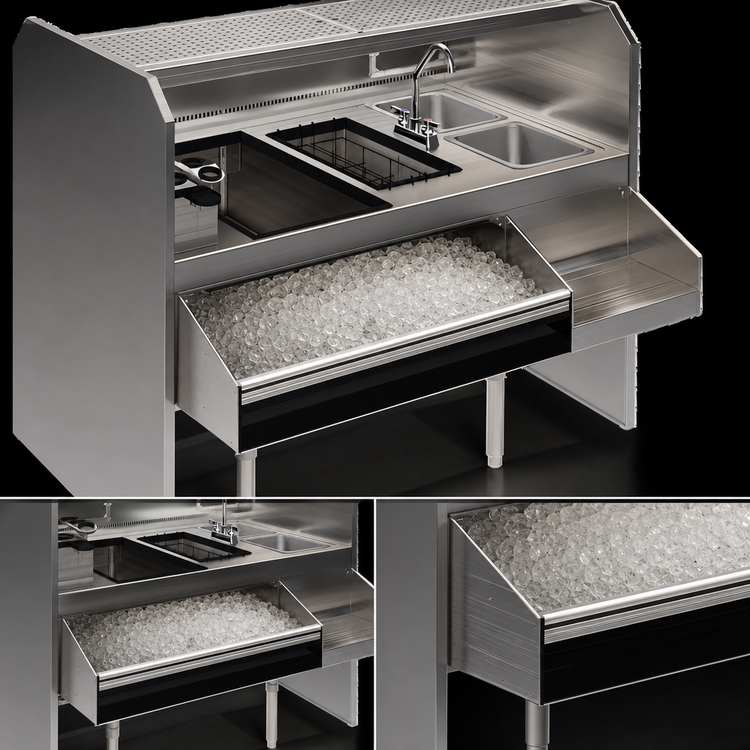 Product image #4 for Glastender PSA-54R 54-Inch x 32-Inch Assembly Pass-Thru Cocktail Station, Rightward Workflow