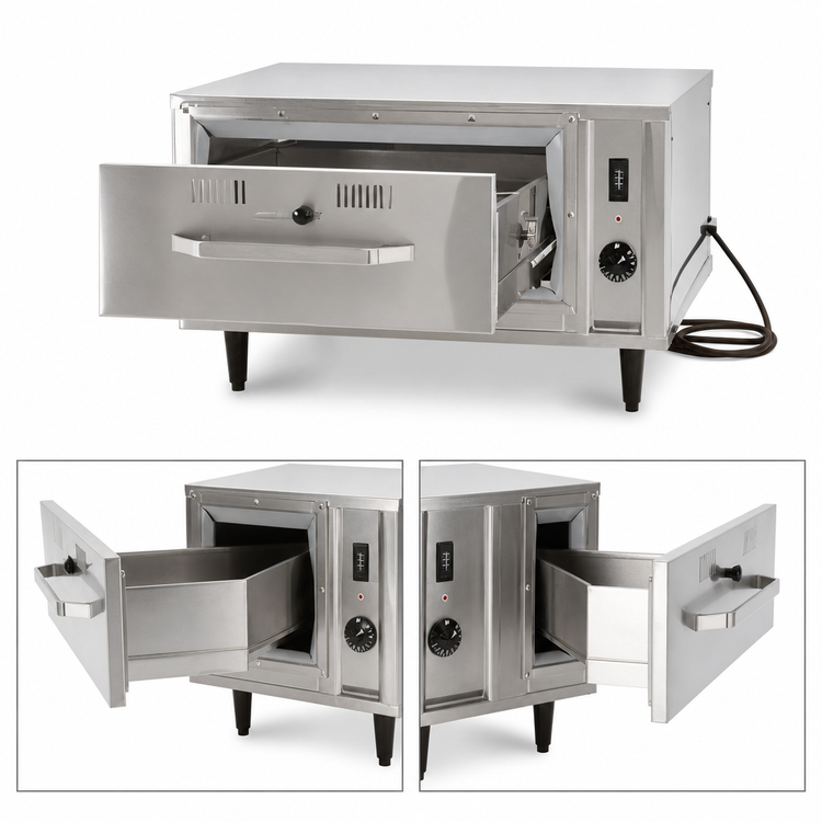 Product image #4 for Eagle Group Freestanding Pass-Thru Heated Drawer Warmer, 1 Standard Drawer, 120V, Right-Hand Cord