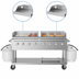 Thumbnail image #4 for KoolMore 60-Inch Mobile Outdoor Charbroiler Grill with 8 Burners, Dual 30-Inch Griddle Plates, Propane