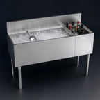Thumbnail image #4 for Krowne Royal Series KR19-M48L-10 48"W Underbar Combination Ice Bin, 110 lb Capacity, Left Ice Bin, Right Bottle Well, 10-Circuit Cold Plate