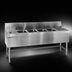 Thumbnail image #4 for Eagle Spec-Bar Four-Compartment Underbar Sink Unit with Left and Right Drainboards, 96 Inch W x 19 Inch D x 37 Inch H