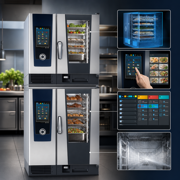 Product image #4 for RATIONAL iCombi Pro Combi-Duo Double Stack Electric Combi Oven, 6-Half Size on 10-Half Size, 208/240V 3-Phase