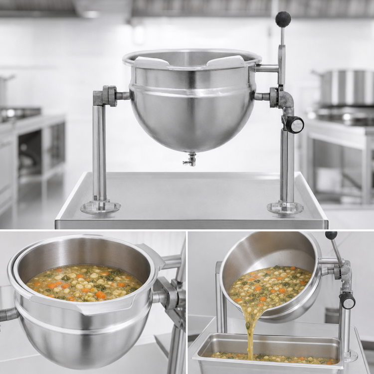 Product image #4 for Legion TAT-20 20 Quart Tabletop Tilting Direct Steam Kettle, 2/3 Jacket