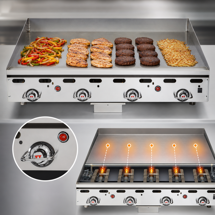 Product image #4 for Vulcan Heavy Duty 48-Inch Countertop Gas Griddle with 1-Inch Polished Steel Plate