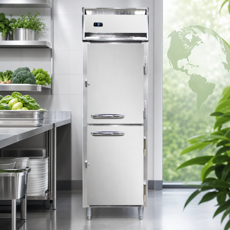 Product image #4 for Continental Refrigerator D1FSNSSHD Designer Line One-Section Shallow Depth Reach-In Freezer with Half-Height Solid Doors