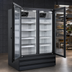 Thumbnail image #5 for Howard-McCray 42 Cu. Ft. Two-Section Black Hinged Glass Door Merchandiser Refrigerator, Bottom Mount Self-Contained