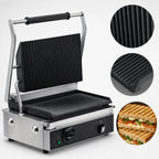Thumbnail image #5 for Vollrath PSG4-SG120-C Countertop Panini Press with Cast-Iron Grooved Plates, Dual Top Plate, Manual Controls, 120V