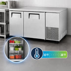Thumbnail image #4 for True Mfg. - General Foodservice TUC-60-32-HC Deep 2-Section Undercounter Refrigerator, 60.25-Inch, 2 Solid Doors, Side-Mounted Refrigeration