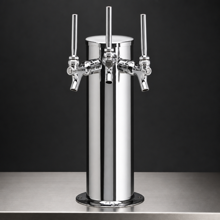 Product image #4 for Stainless Steel Countertop 3-Faucet Glycol-Cooled Column Draft Beer Tower