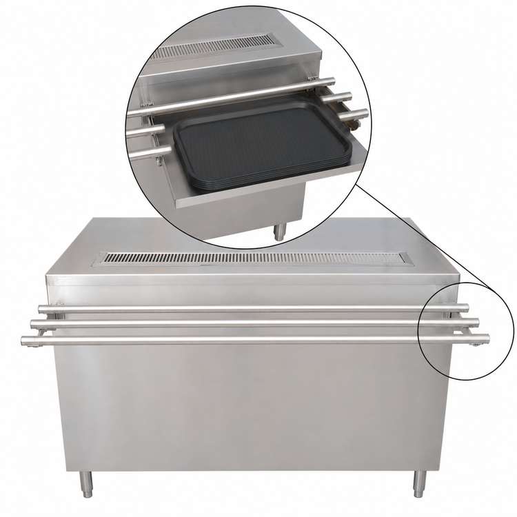 Product image #4 for BK Resources 48-Inch Stainless Steel Cashier-Serve Counter with Built-In Urn Trough