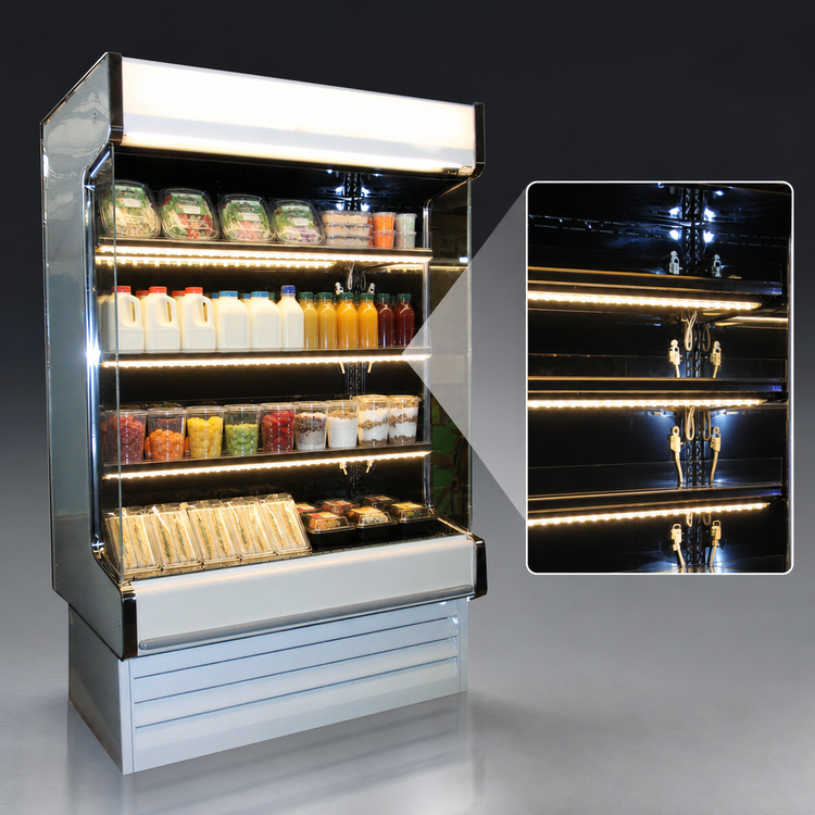 Product image #4 for Howard-McCray 35E Series Black Dairy Open Merchandiser, 39" W, Self-Contained Refrigeration