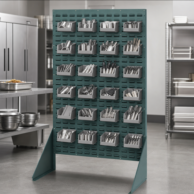 Product image #4 for Quantum 36 Inch Wide x 12-1/2 Inch Deep x 66 Inch High Louvered Rack, 800 lb. Capacity, Gray Enamel Coated Steel