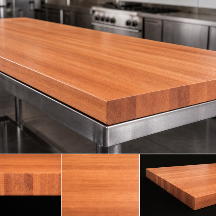 Product image #4 for Boos Block 96 Inch x 32 Inch x 3 Inch American Cherry Edge Grain Kitchen Countertop with Penetrating Oil Finish