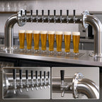Thumbnail image #4 for Perlick Corporation 4066-8L Pass-Thru 8-Faucet Glycol-Cooled Countertop Brew Pipe Draft Beer Tower, Polished Chrome, Left Beer Leads