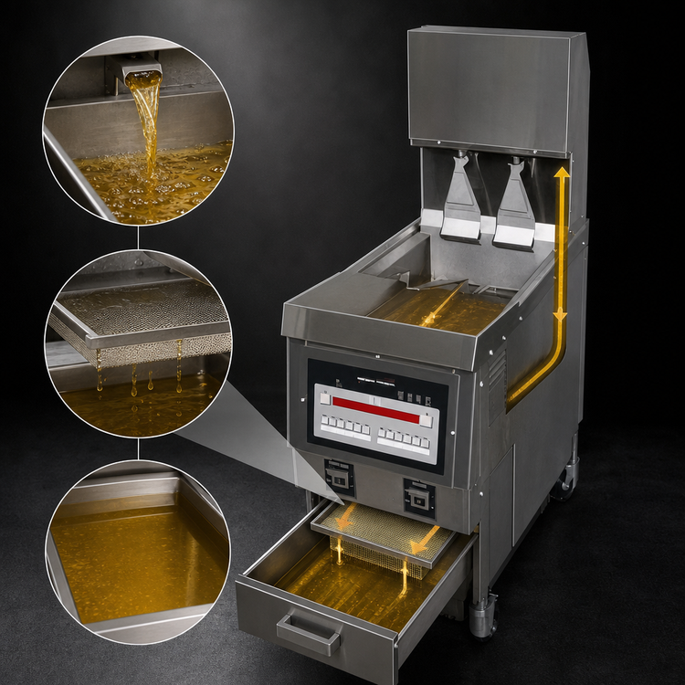 Product image #4 for Henny Penny 1-Well Electric Auto Lift Open Fryer with Built-In Filtration
