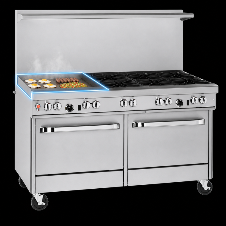 Product image #4 for Southbend Ultimate 60-Inch Gas Restaurant Range with 6 Burners, 24-Inch Griddle, Standard Oven, and Convection Oven