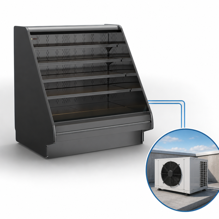 Product image #4 for Fusion® Flat Profile Remote DX Refrigerated Self-Service Countertop Display Case, 75-3/8 Inches W x 43 Inches D x 55-5/8 Inches H