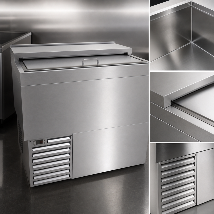 Product image #4 for Glastender ST36-S 36-Inch Stainless Steel Flat Top Deep Well Slide Top Bottle Cooler