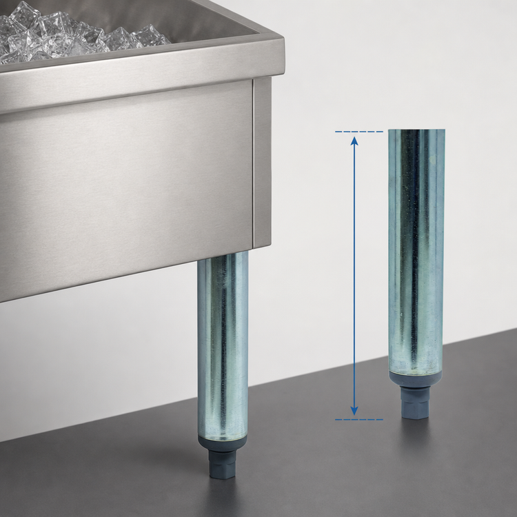 Product image #4 for Advance Tabco Replacement 10-Inch Galvanized H-Legs for 16-Inch Deep Ice Bin Units