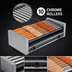 Thumbnail image #4 for Roll-A-Grill Slanted Chrome Hot Dog Roller Grill, 27-Dog Capacity, 10 Rollers, 220V